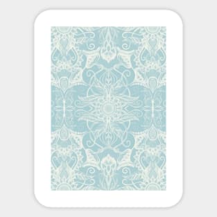 Floral Pattern in Duck Egg Blue & Cream Sticker